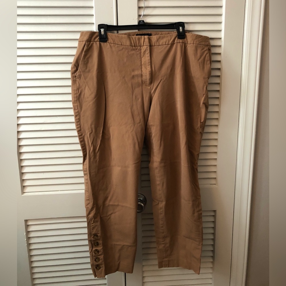 Talbots Hampshire Ankle 18W trouser, caramel/dark khaki